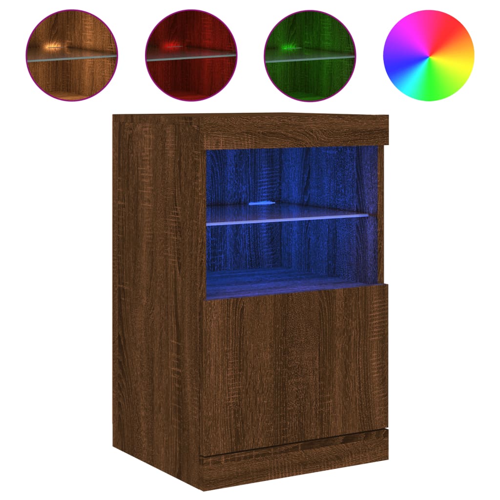 Sideboard mit LED-Leuchten Braun Eichen-Optik 41x37x67 cm - Pazzar.ch