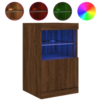 Sideboard mit LED-Leuchten Braun Eichen-Optik 41x37x67 cm - Pazzar.ch