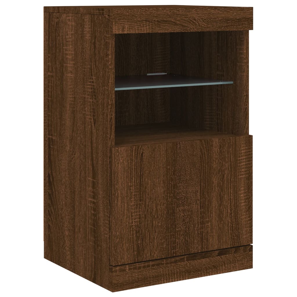 Sideboard mit LED-Leuchten Braun Eichen-Optik 41x37x67 cm - Pazzar.ch