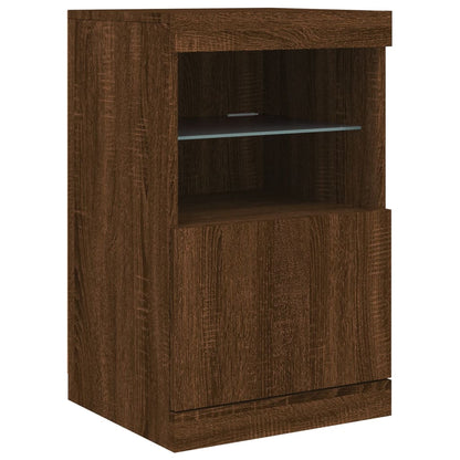 Sideboard mit LED-Leuchten Braun Eichen-Optik 41x37x67 cm - Pazzar.ch