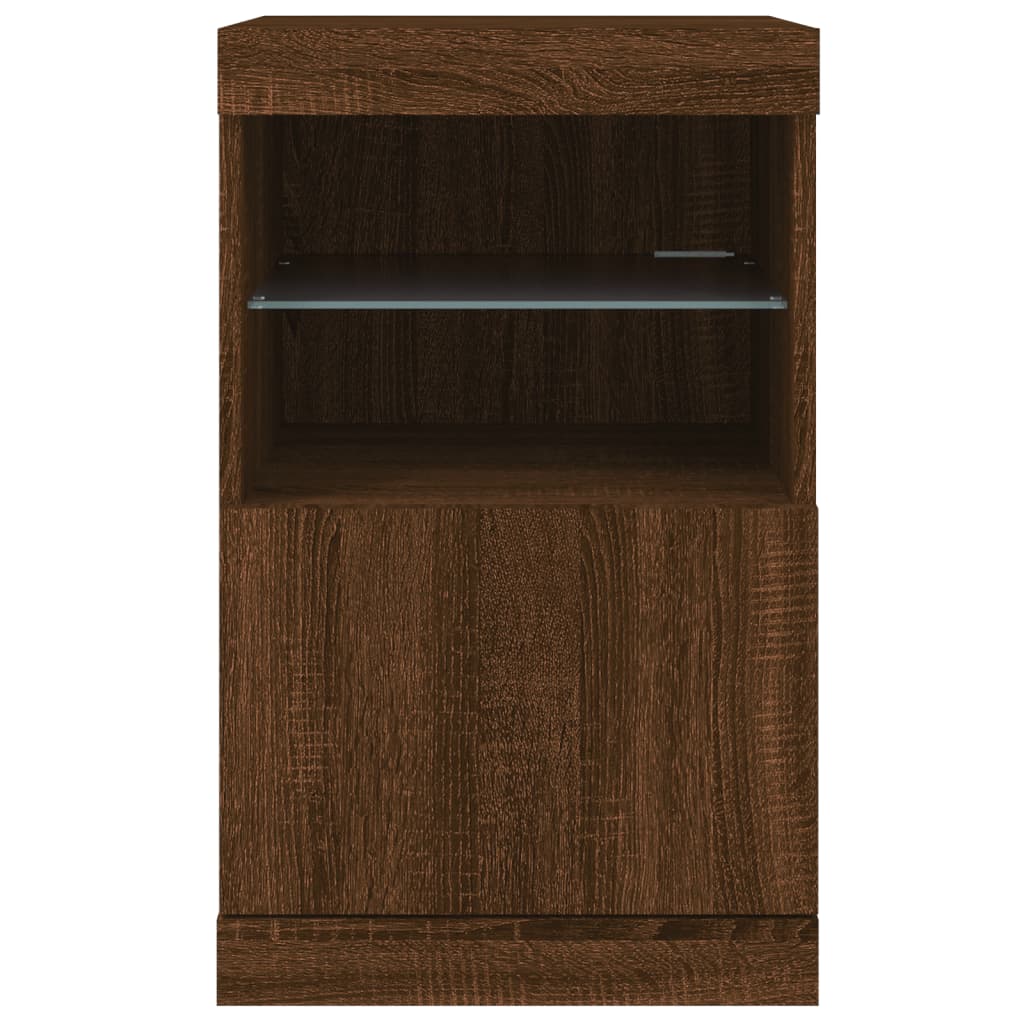Sideboard mit LED-Leuchten Braun Eichen-Optik 41x37x67 cm - Pazzar.ch