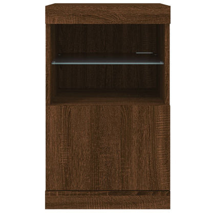 Sideboard mit LED-Leuchten Braun Eichen-Optik 41x37x67 cm - Pazzar.ch