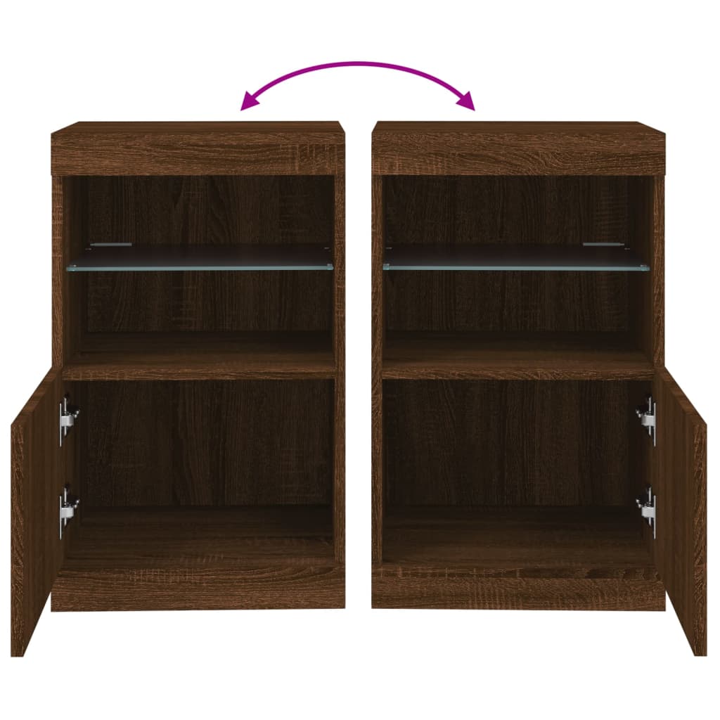 Sideboard mit LED-Leuchten Braun Eichen-Optik 41x37x67 cm - Pazzar.ch
