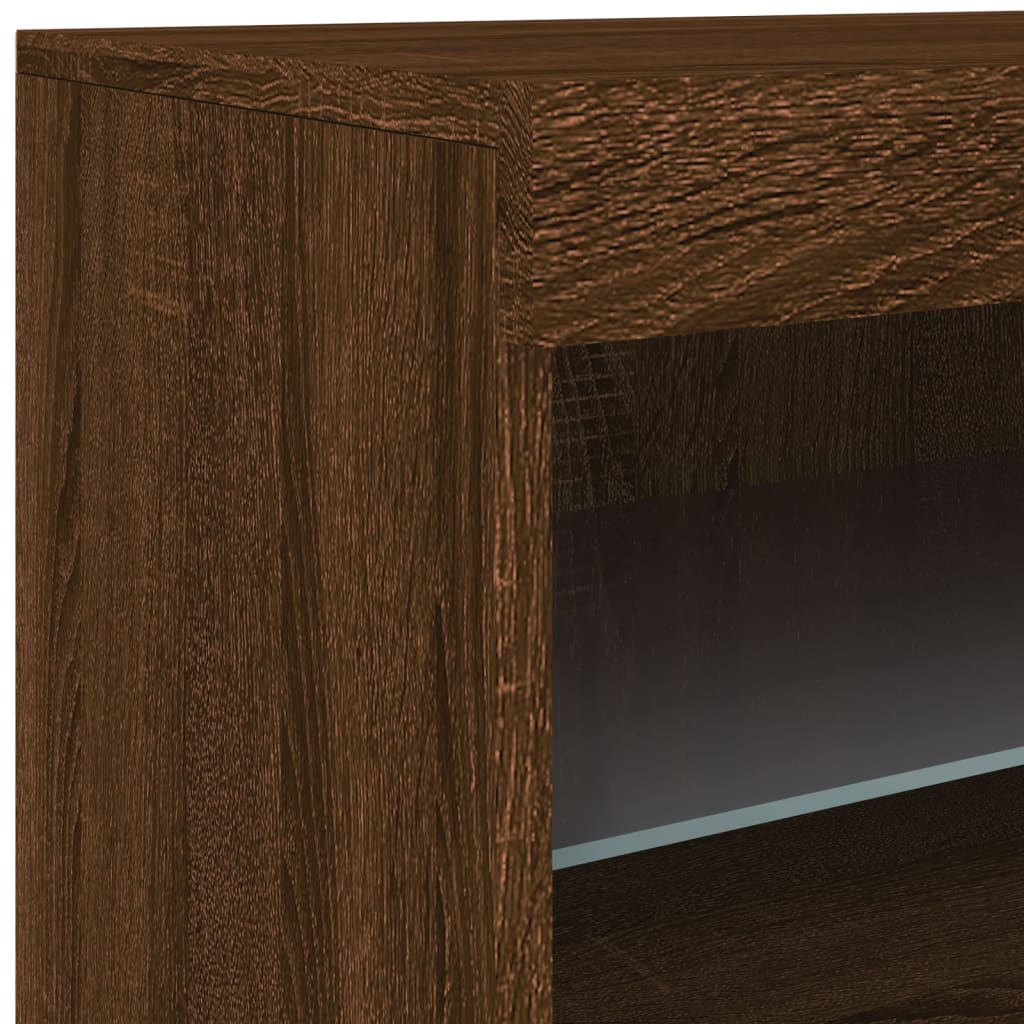 Sideboard mit LED-Leuchten Braun Eichen-Optik 41x37x67 cm - Pazzar.ch