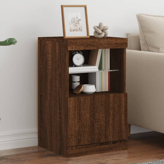 Sideboard mit LED-Leuchten Braun Eichen-Optik 41x37x67 cm - Pazzar.ch