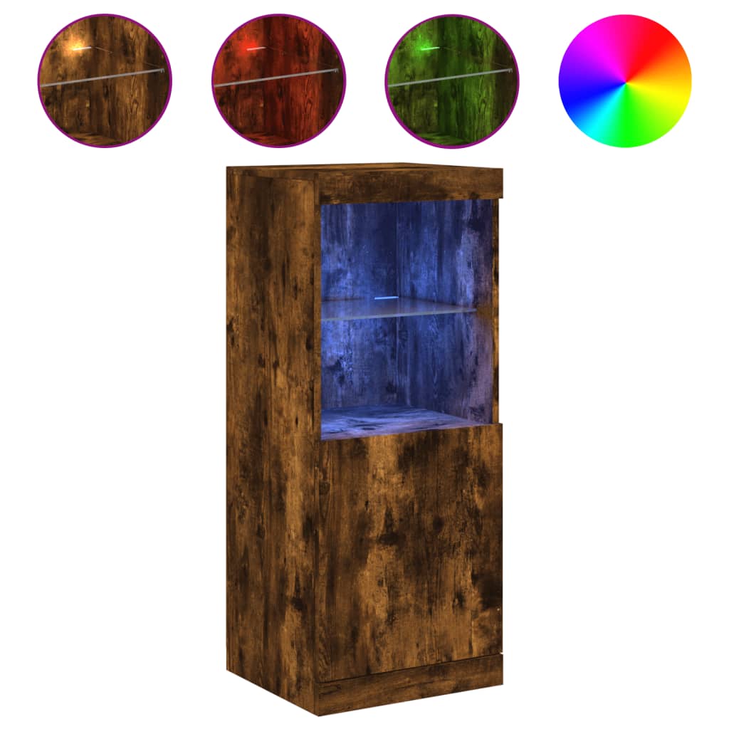 Sideboard mit LED-Leuchten Räuchereiche 41x37x100 cm - Pazzar.ch