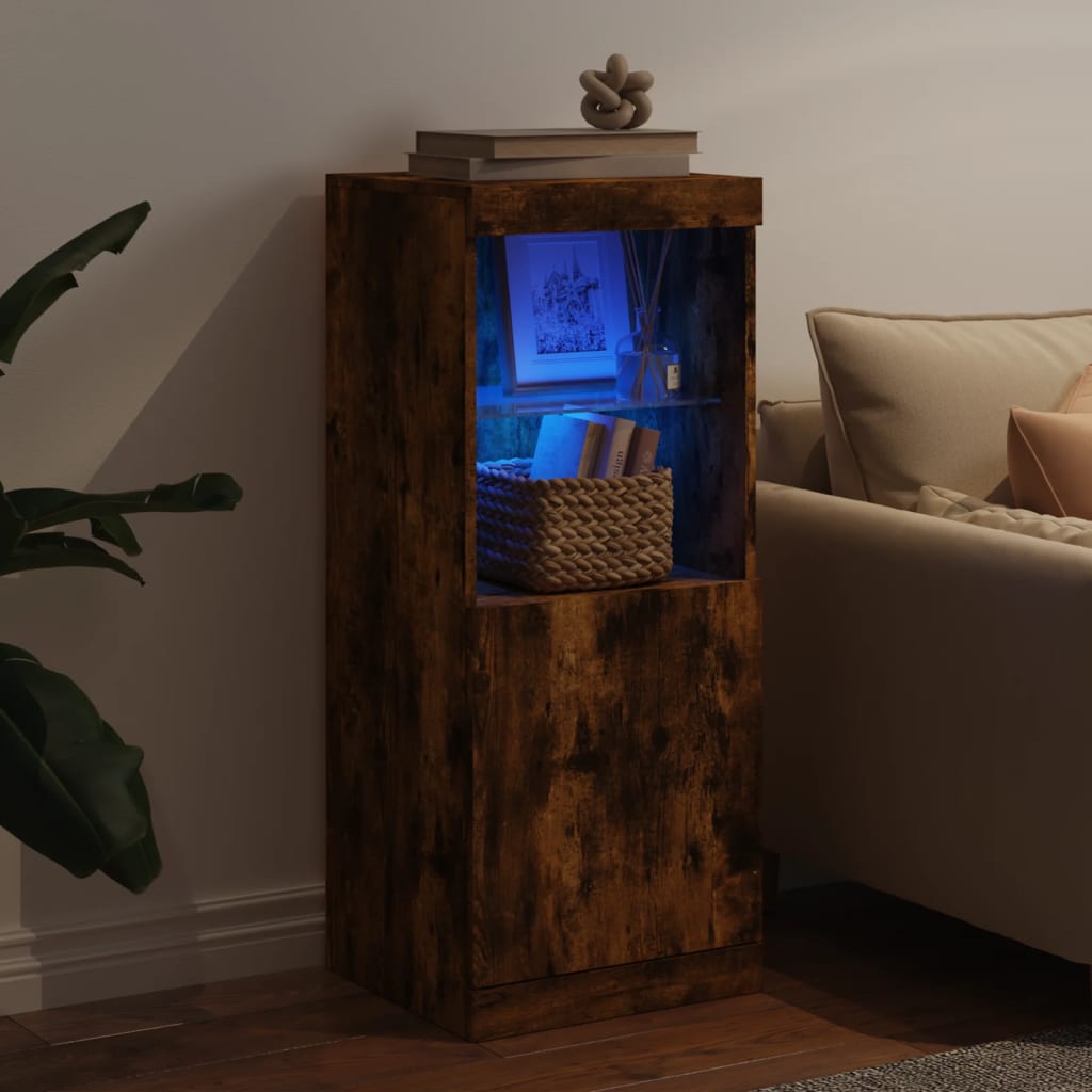 Sideboard mit LED-Leuchten Räuchereiche 41x37x100 cm - Pazzar.ch