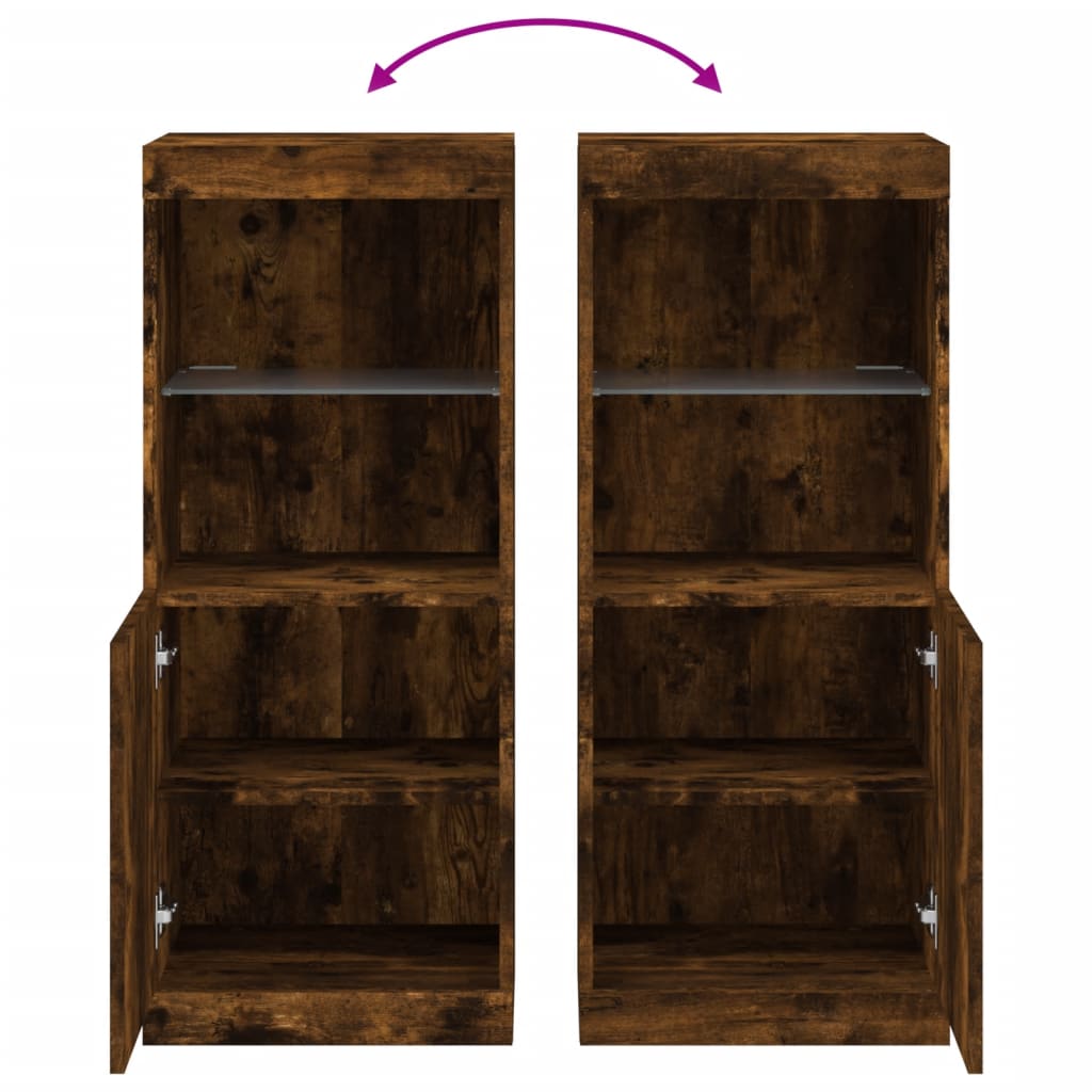 Sideboard mit LED-Leuchten Räuchereiche 41x37x100 cm - Pazzar.ch