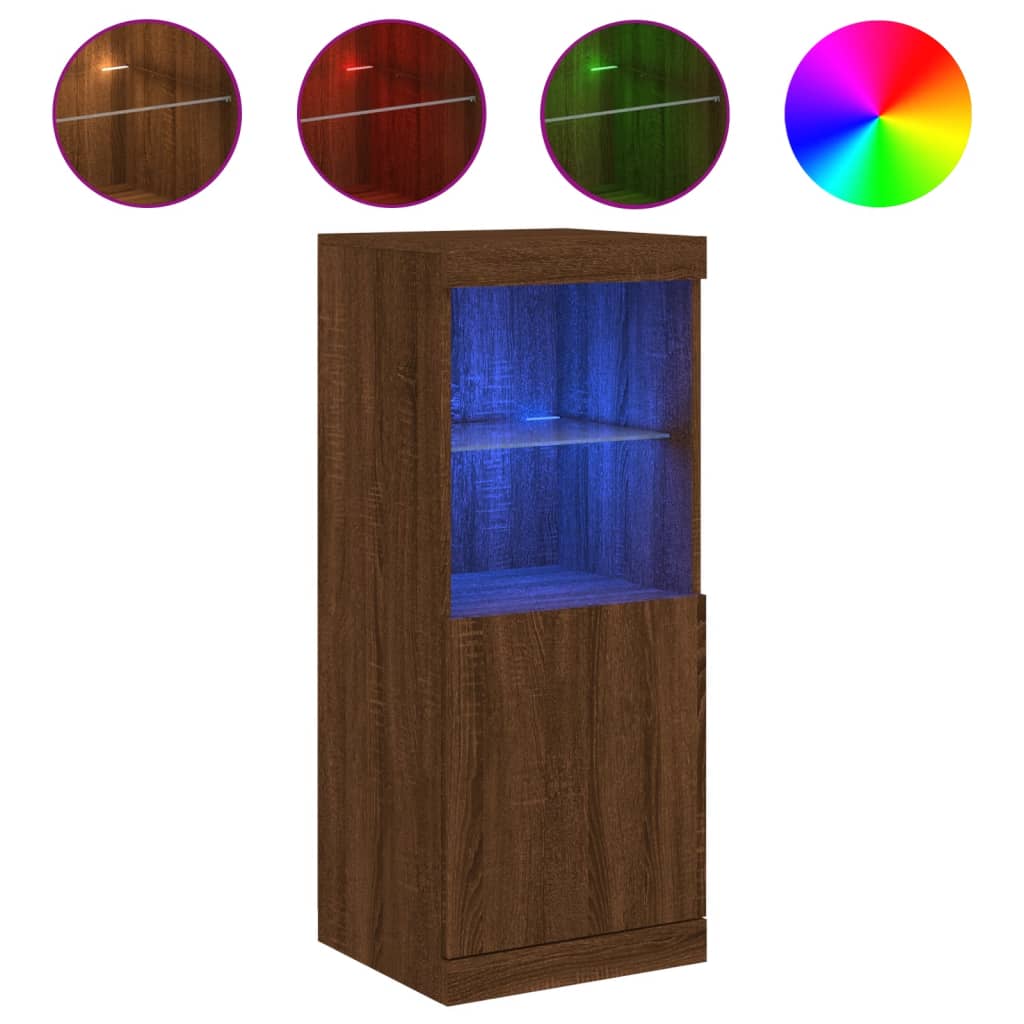 Sideboard mit LED-Leuchten Braun Eichen-Optik 41x37x100 cm - Pazzar.ch