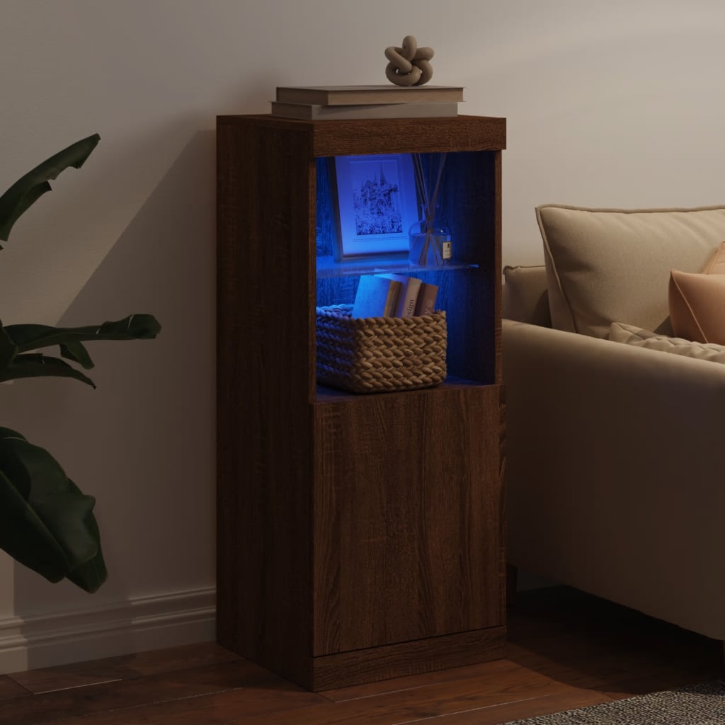 Sideboard mit LED-Leuchten Braun Eichen-Optik 41x37x100 cm - Pazzar.ch