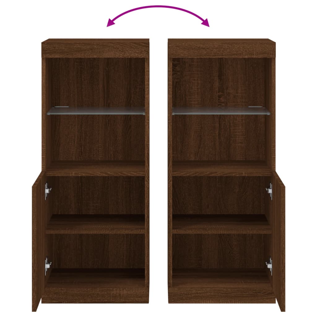 Sideboard mit LED-Leuchten Braun Eichen-Optik 41x37x100 cm - Pazzar.ch