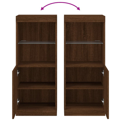 Sideboard mit LED-Leuchten Braun Eichen-Optik 41x37x100 cm - Pazzar.ch