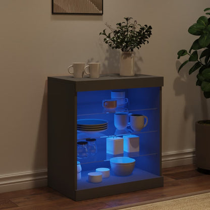 Sideboard mit LED-Leuchten Schwarz 60,5x37x67 cm - Pazzar.ch