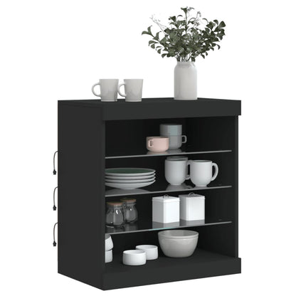 Sideboard mit LED-Leuchten Schwarz 60,5x37x67 cm - Pazzar.ch