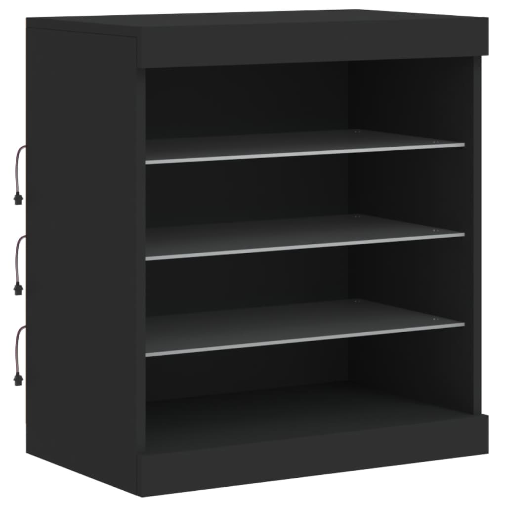 Sideboard mit LED-Leuchten Schwarz 60,5x37x67 cm - Pazzar.ch