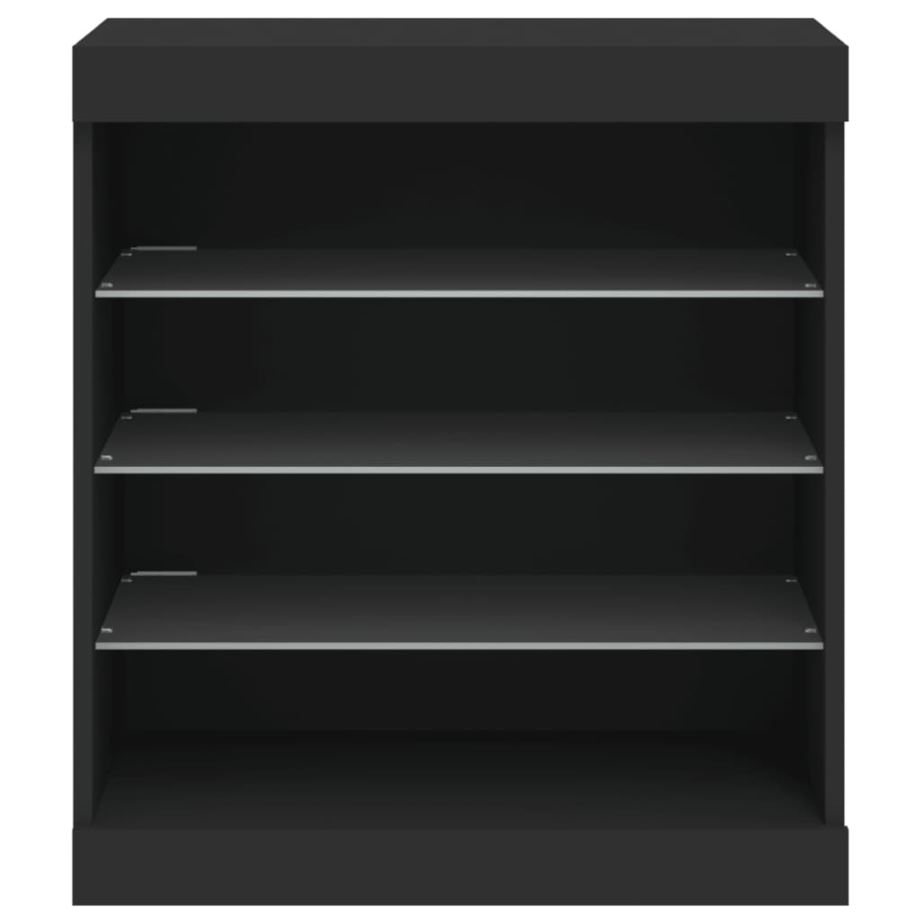 Sideboard mit LED-Leuchten Schwarz 60,5x37x67 cm - Pazzar.ch