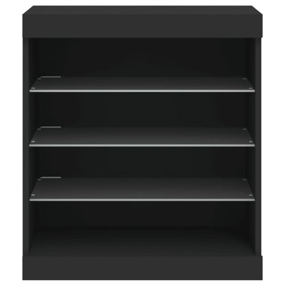 Sideboard mit LED-Leuchten Schwarz 60,5x37x67 cm - Pazzar.ch