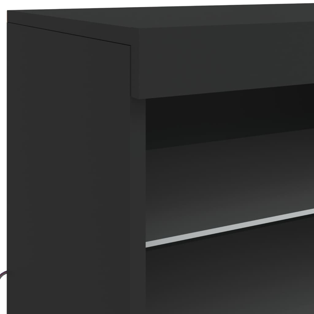 Sideboard mit LED-Leuchten Schwarz 60,5x37x67 cm - Pazzar.ch