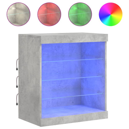 Sideboard mit LED-Leuchten Betongrau 60,5x37x67 cm - Pazzar.ch