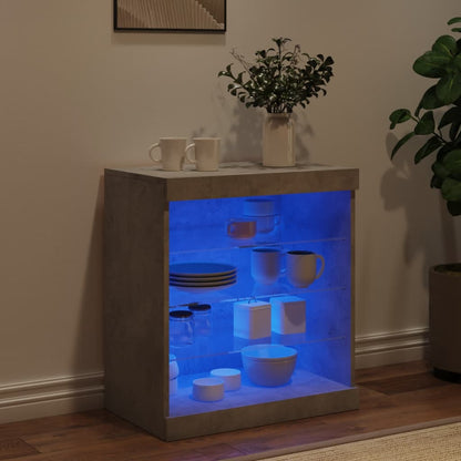 Sideboard mit LED-Leuchten Betongrau 60,5x37x67 cm - Pazzar.ch