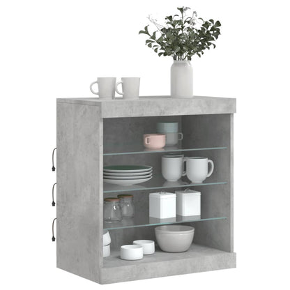 Sideboard mit LED-Leuchten Betongrau 60,5x37x67 cm - Pazzar.ch