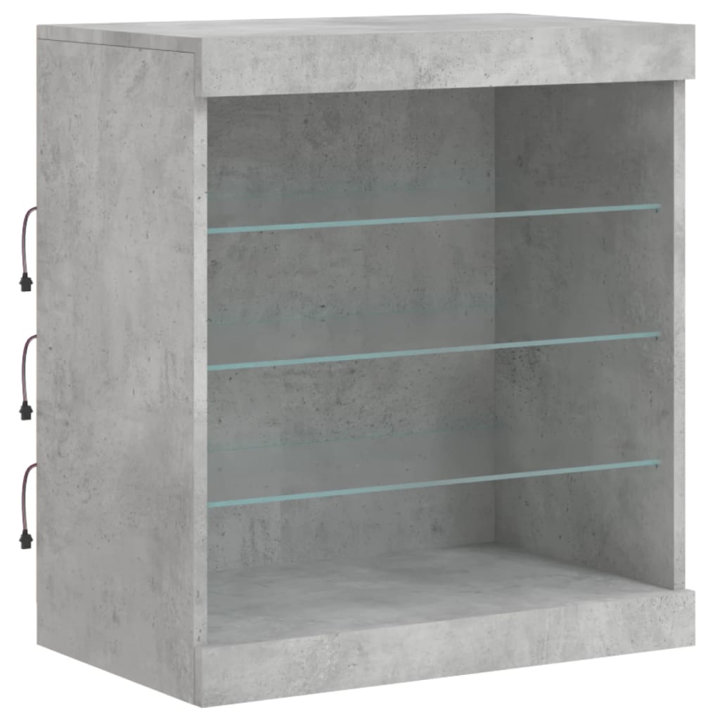Sideboard mit LED-Leuchten Betongrau 60,5x37x67 cm - Pazzar.ch