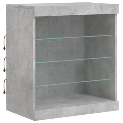 Sideboard mit LED-Leuchten Betongrau 60,5x37x67 cm - Pazzar.ch