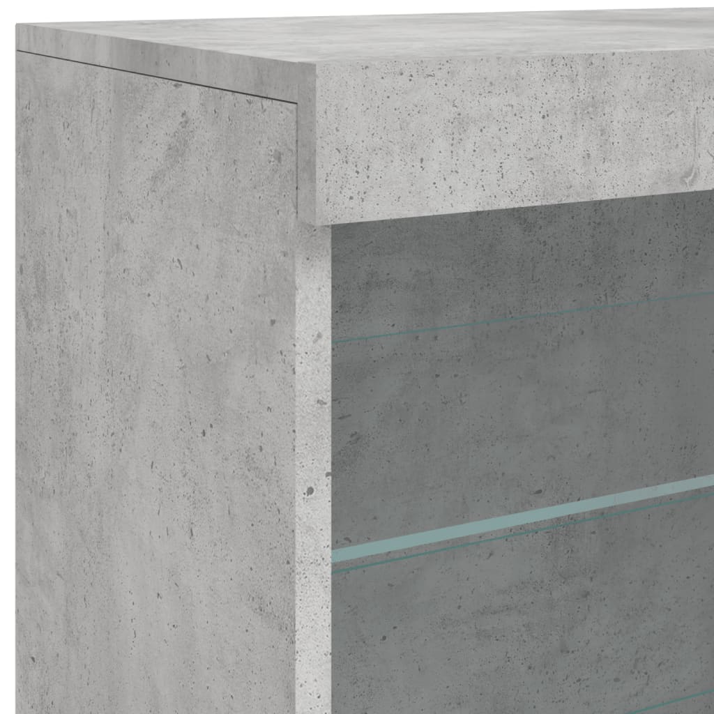 Sideboard mit LED-Leuchten Betongrau 60,5x37x67 cm - Pazzar.ch