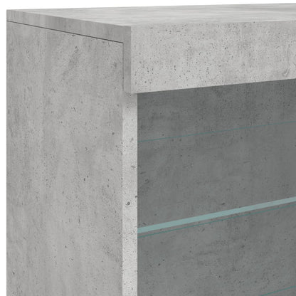 Sideboard mit LED-Leuchten Betongrau 60,5x37x67 cm - Pazzar.ch