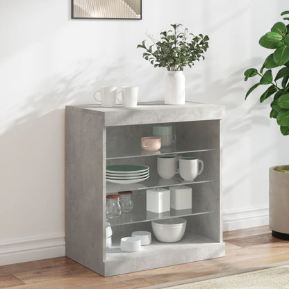 Sideboard mit LED-Leuchten Betongrau 60,5x37x67 cm - Pazzar.ch