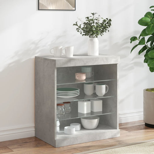 Sideboard mit LED-Leuchten Betongrau 60,5x37x67 cm - Pazzar.ch
