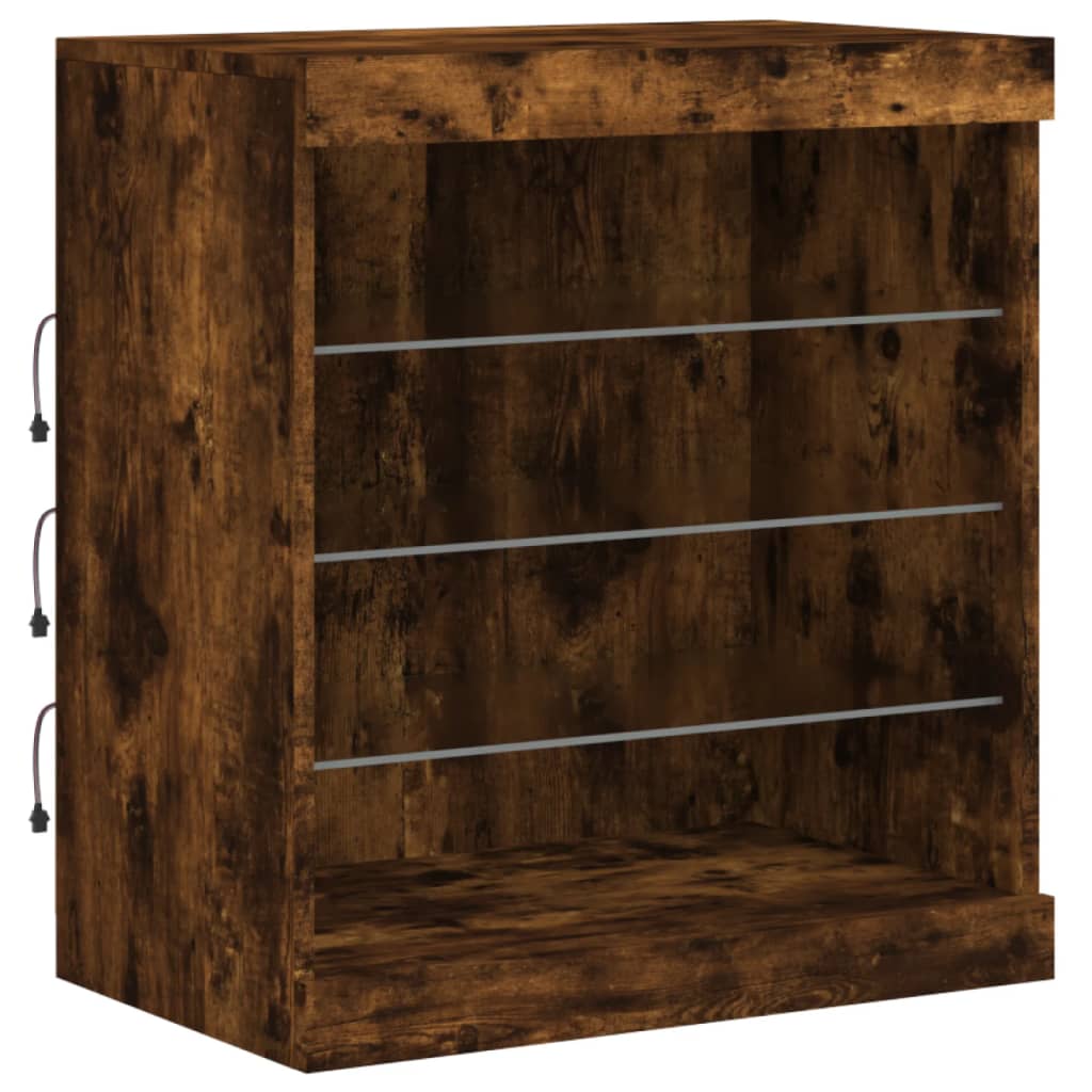 Sideboard mit LED-Leuchten Räuchereiche 60,5x37x67 cm - Pazzar.ch