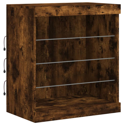 Sideboard mit LED-Leuchten Räuchereiche 60,5x37x67 cm - Pazzar.ch