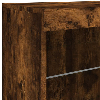 Sideboard mit LED-Leuchten Räuchereiche 60,5x37x67 cm - Pazzar.ch