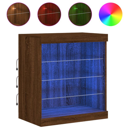 Sideboard mit LED-Leuchten Braun Eichen-Optik 60,5x37x67 cm - Pazzar.ch