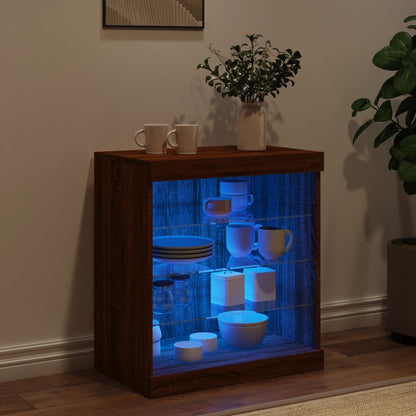 Sideboard mit LED-Leuchten Braun Eichen-Optik 60,5x37x67 cm - Pazzar.ch