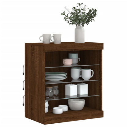 Sideboard mit LED-Leuchten Braun Eichen-Optik 60,5x37x67 cm - Pazzar.ch