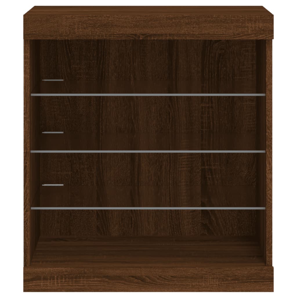 Sideboard mit LED-Leuchten Braun Eichen-Optik 60,5x37x67 cm - Pazzar.ch