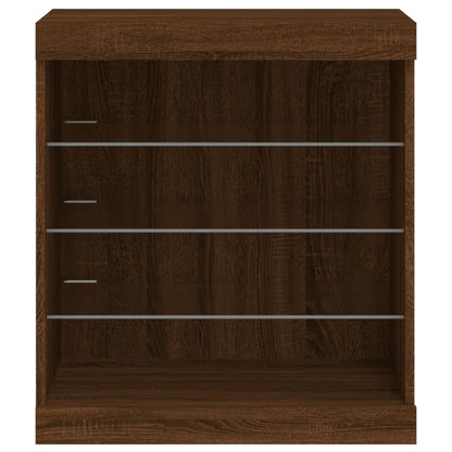 Sideboard mit LED-Leuchten Braun Eichen-Optik 60,5x37x67 cm - Pazzar.ch
