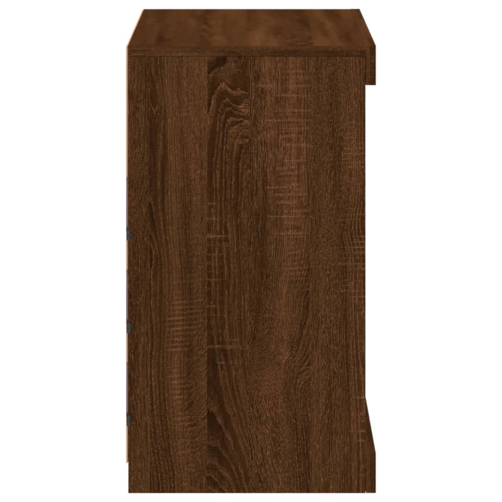Sideboard mit LED-Leuchten Braun Eichen-Optik 60,5x37x67 cm - Pazzar.ch