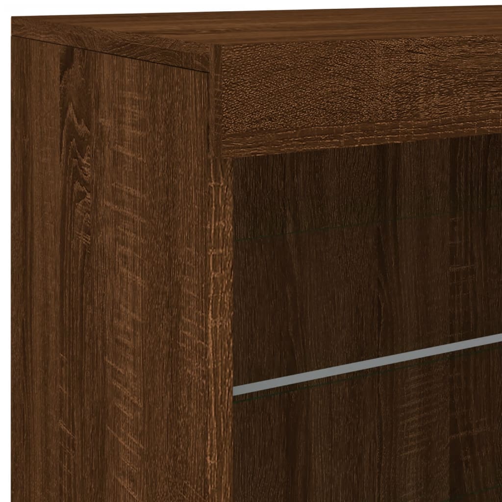 Sideboard mit LED-Leuchten Braun Eichen-Optik 60,5x37x67 cm - Pazzar.ch