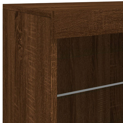 Sideboard mit LED-Leuchten Braun Eichen-Optik 60,5x37x67 cm - Pazzar.ch