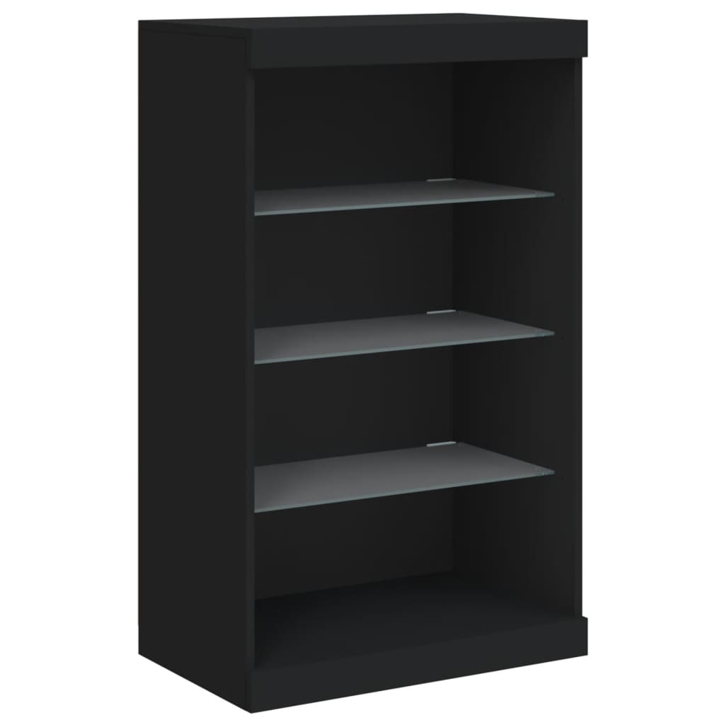 Sideboard mit LED-Leuchten Schwarz 60,5x37x100 cm - Pazzar.ch