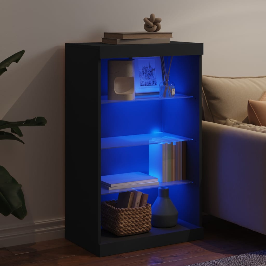 Sideboard mit LED-Leuchten Schwarz 60,5x37x100 cm - Pazzar.ch