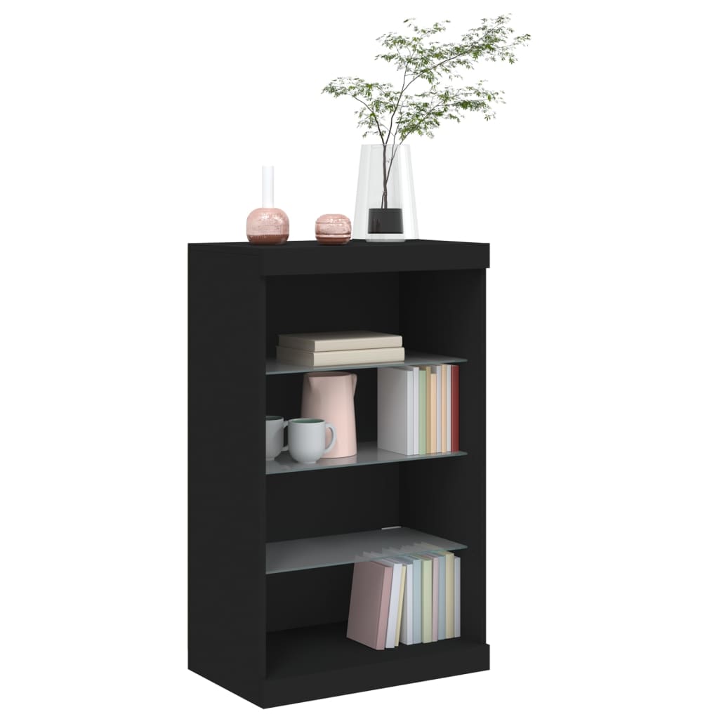 Sideboard mit LED-Leuchten Schwarz 60,5x37x100 cm - Pazzar.ch