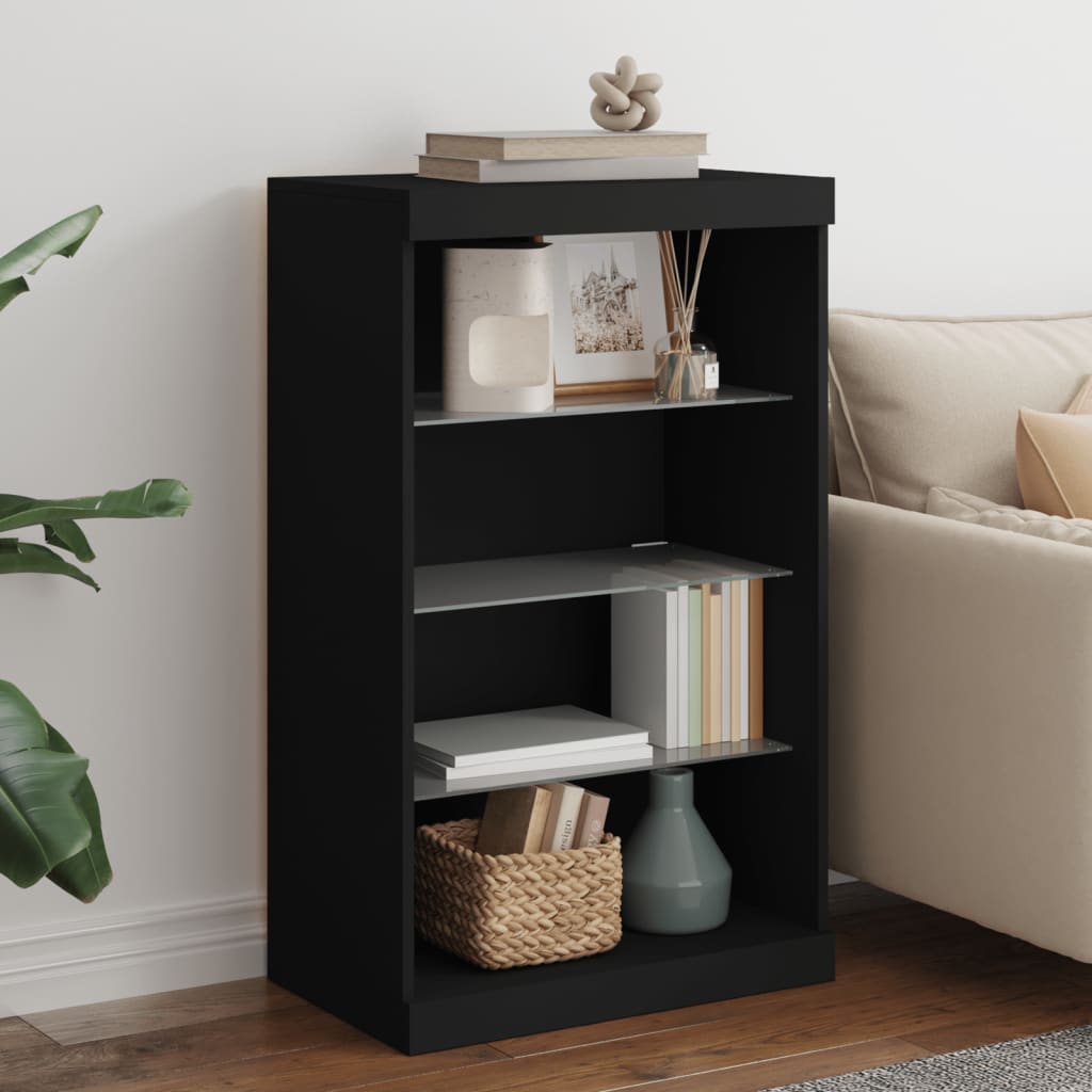 Sideboard mit LED-Leuchten Schwarz 60,5x37x100 cm - Pazzar.ch