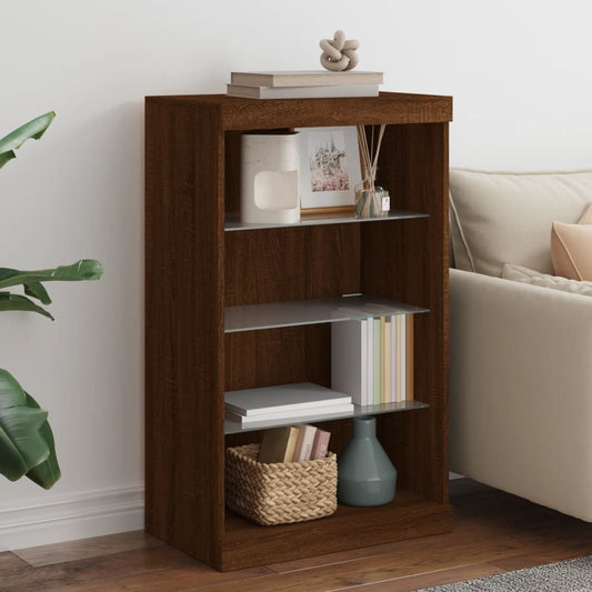 Sideboard mit LED-Leuchten Braun Eichen-Optik 60,5x37x100 cm - Pazzar.ch