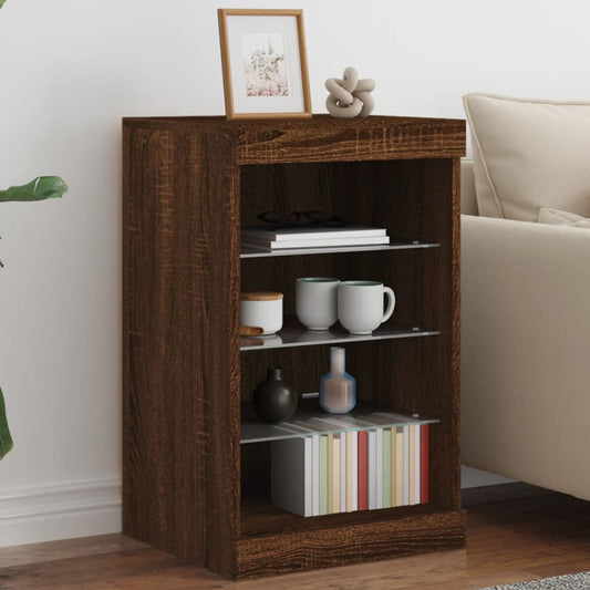 Sideboard mit LED-Leuchten Braun Eichen-Optik 41x37x67 cm - Pazzar.ch
