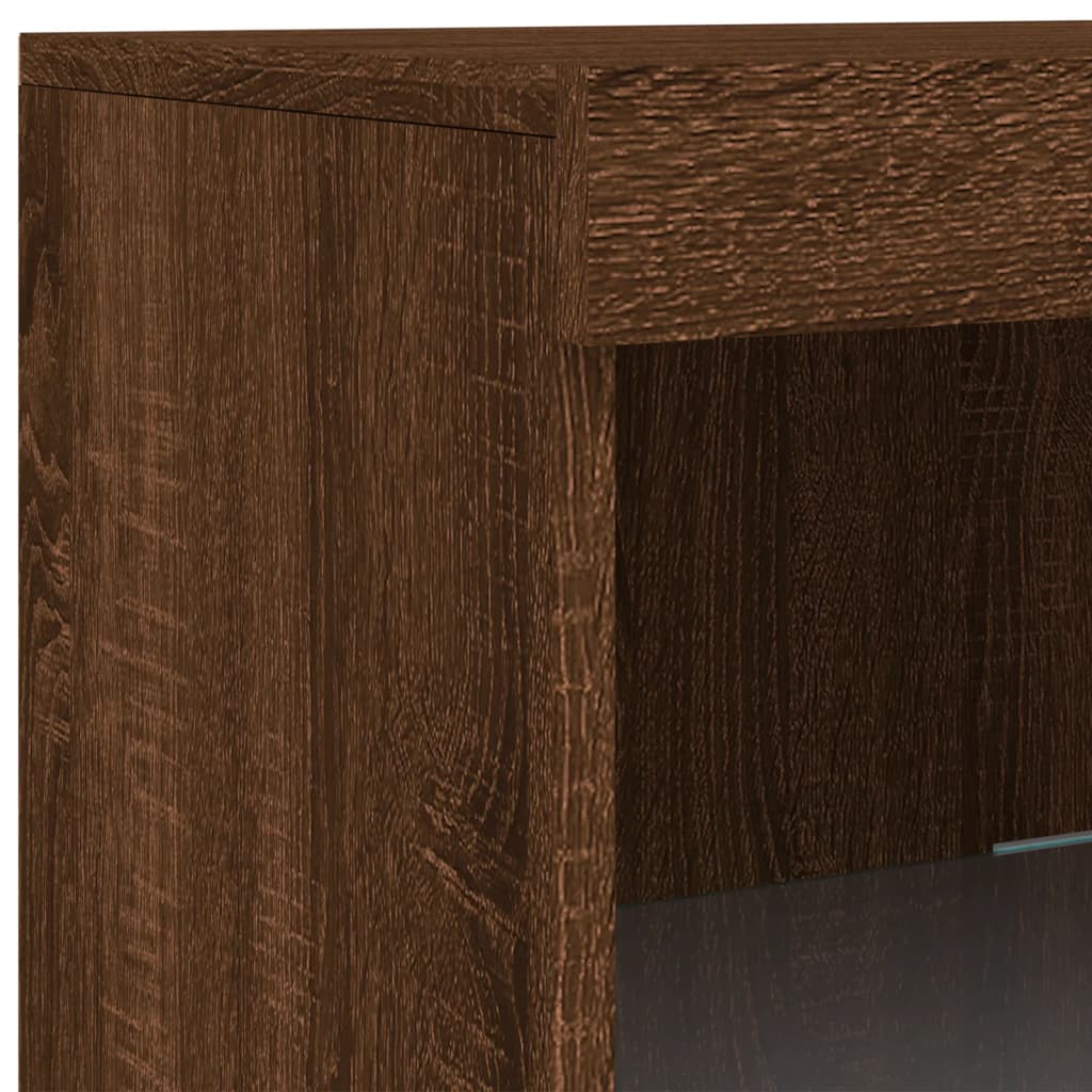 Sideboard mit LED-Leuchten Braun Eichen-Optik 41x37x100 cm - Pazzar.ch