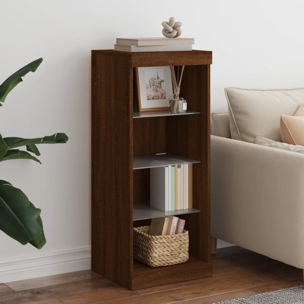 Sideboard mit LED-Leuchten Braun Eichen-Optik 41x37x100 cm - Pazzar.ch